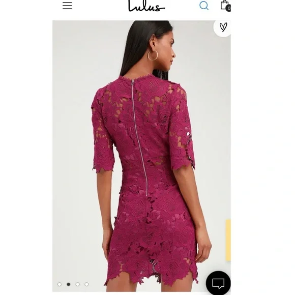 Magenta lace dress - Picture 2 of 3
